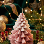 Blush Frost Christmas Tree Candle