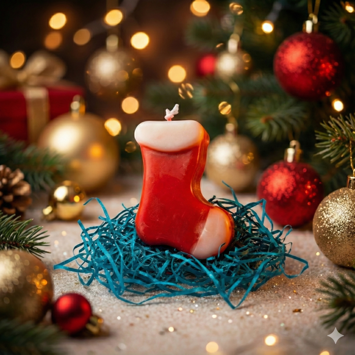 Classic Christmas Stocking Candle