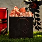 Guru Ji Face Himalayan Rock Salt Wooden Basket Lamp | Blessings & Peace