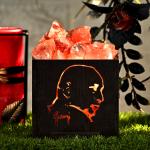 Guru Ji Face Himalayan Rock Salt Wooden Basket Lamp | Blessings & Peace