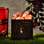 Ek Omkaar Himalayan Rock Salt Wooden Basket Lamp | Faith & Unity