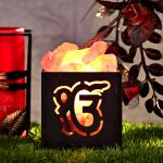 Ek Omkaar Himalayan Rock Salt Wooden Basket Lamp | Faith & Unity