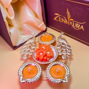 Royal Peacock Candle | Majestic Light