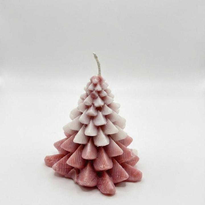 Blush Frost Christmas Tree Candle