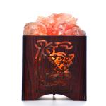 Nirbhau Nirvair Himalayan Rock Salt Wooden Basket Lamp | Gratitude & Peace