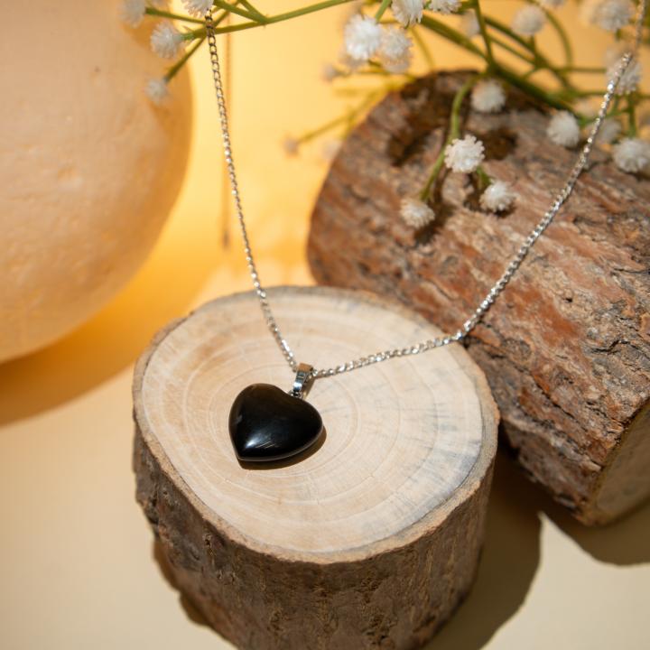 Black Tourmaline Heart Pendant | Heart of Protection