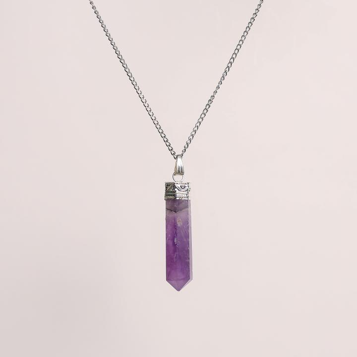Amethyst Pencil Pendant | Energy Focus Point
