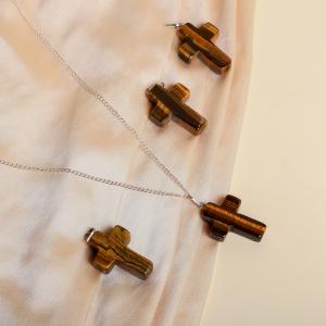 Tiger's Eye Cross Pendant | Faith in Strength