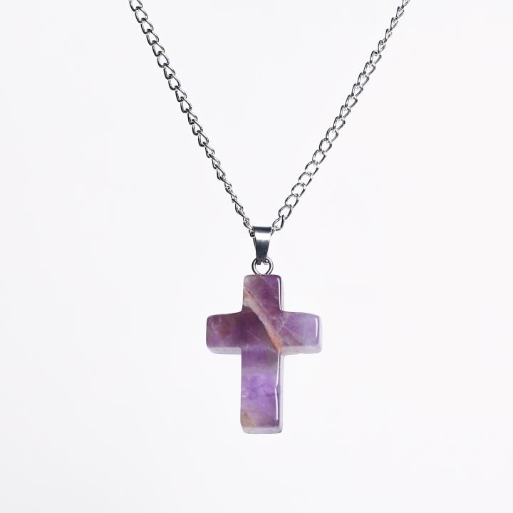 Amethyst Cross Pendant | Spiritual Protection Cross