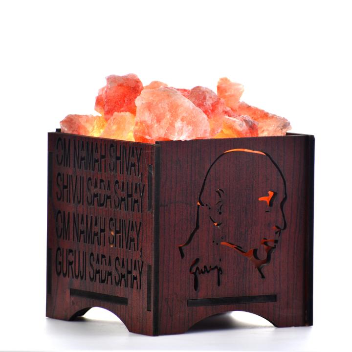 Jai Guru Ji Himalayan Rock Salt Basket Lamp | Blessings & Devotion