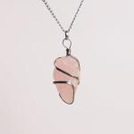 Rose Quartz Raw Pendant Wire Wrapped | Natural Love Energy