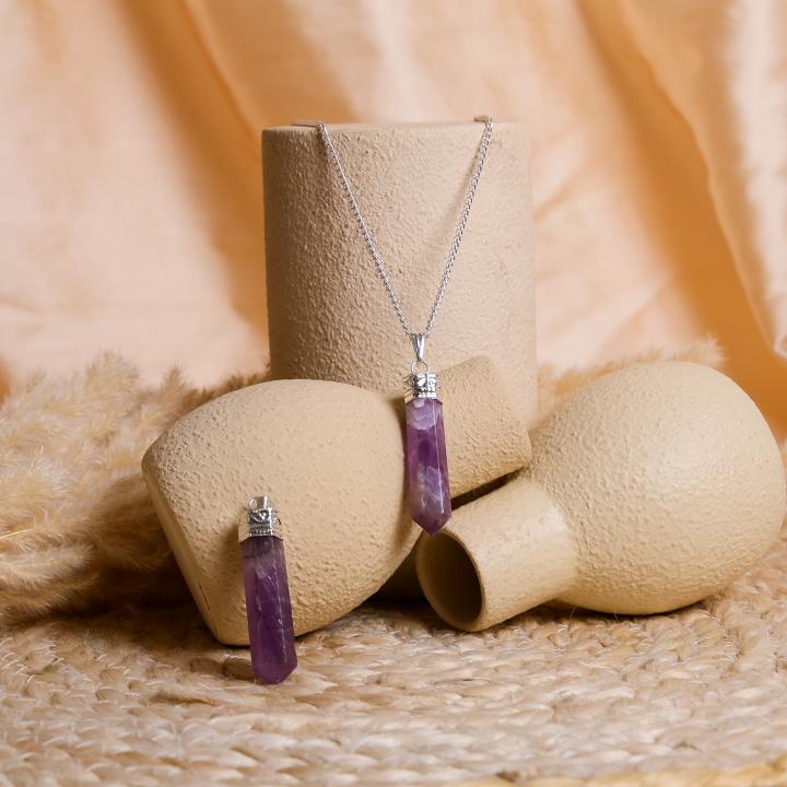 Amethyst Pencil Pendant | Energy Focus Point