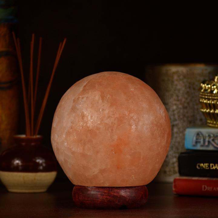 Globe Shaped Himalayan Rock Salt Crafted Lamp | Harmony & Wholeness