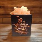 Laxmi Ji Himalayan Rock Salt Wooden Basket Lamp | Wisdom & Prosperity
