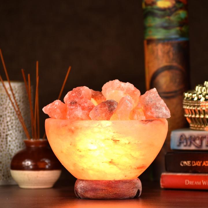 Fire Bowl Himalayan Rock Salt Crafted Lamp | Energy & Warmth
