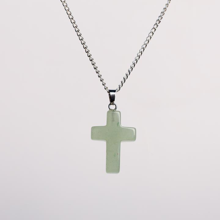 Green Aventurine Cross Pendant | Faith in Abundance