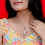 Rose Quartz Raw Pendant Wire Wrapped | Natural Love Energy