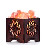 Healing Chakras Himalayan Rock Salt Wooden Basket Lamp | Alignment & Energy