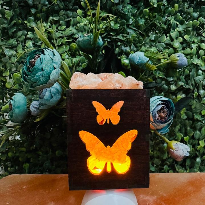 Butterfly Himalayan Rock Salt Plugin Lamp | Joy & Transformation