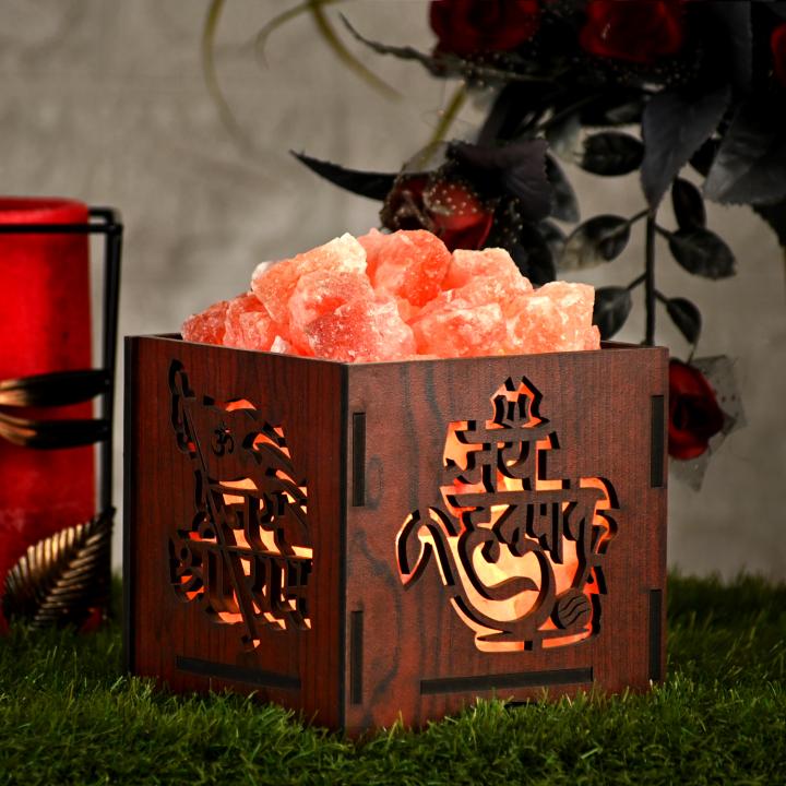 Jai Hanuman Himalayan Rock Salt Basket Lamp | Strength & Devotion