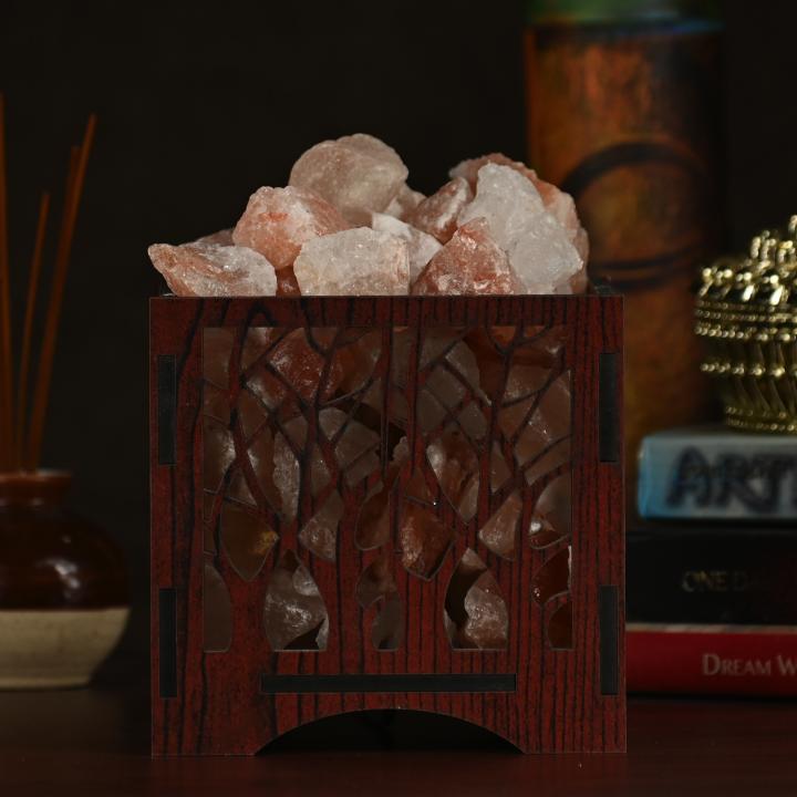 Forest Himalayan Rock Salt Basket Lamp | Enlightenment & Balance