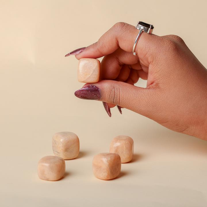 Peach Moonstone Tumble | Feminine Energy & Intuition