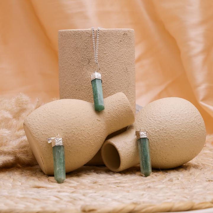 Green Aventurine Pencil Pendant | Focused Growth