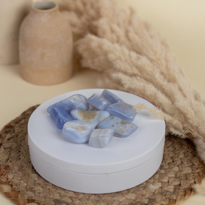 Blue Lace Agate Tumble | Serenity & Expression