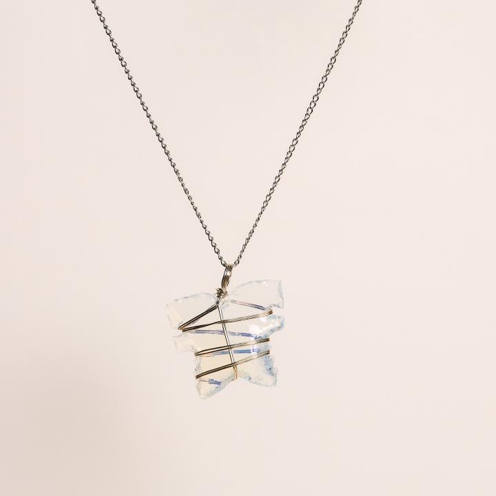 Opalite Butterfly Pendant | Transformation & Joy