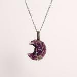 Amethyst Moon Pendant | Intuition & Serenity Moon