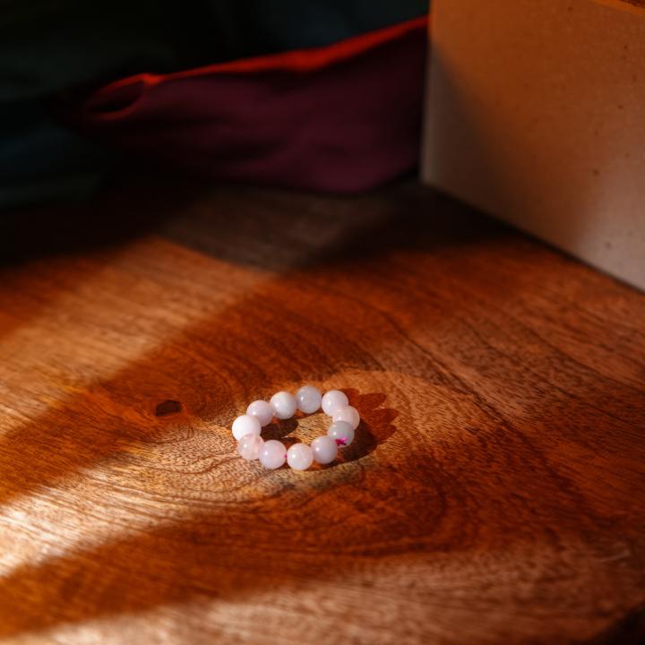 Morganite Beads Ring | Divine Love