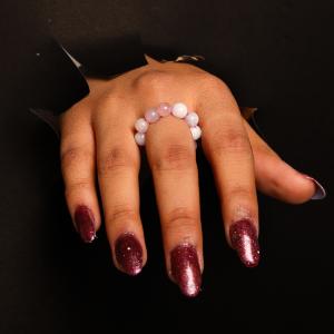 Morganite Beads Ring | Divine Love