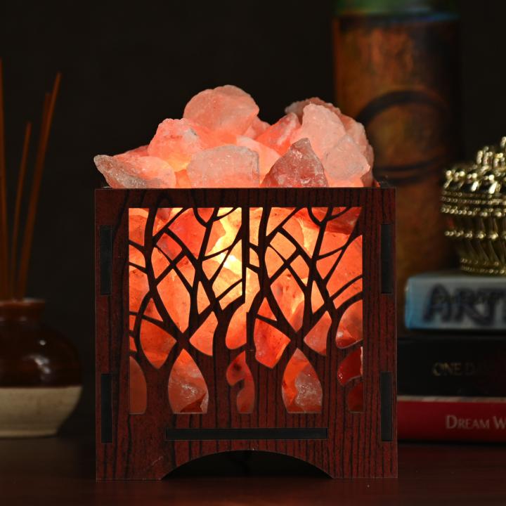 Forest Himalayan Rock Salt Basket Lamp | Enlightenment & Balance