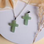 Green Aventurine Cross Pendant | Faith in Abundance