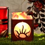 Sun Moon Himalayan Rock Salt Wooden Basket Lamp | Dreams & Serenity